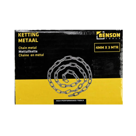 Benson Tools Ketting metaal 4 mm x 3 mtr