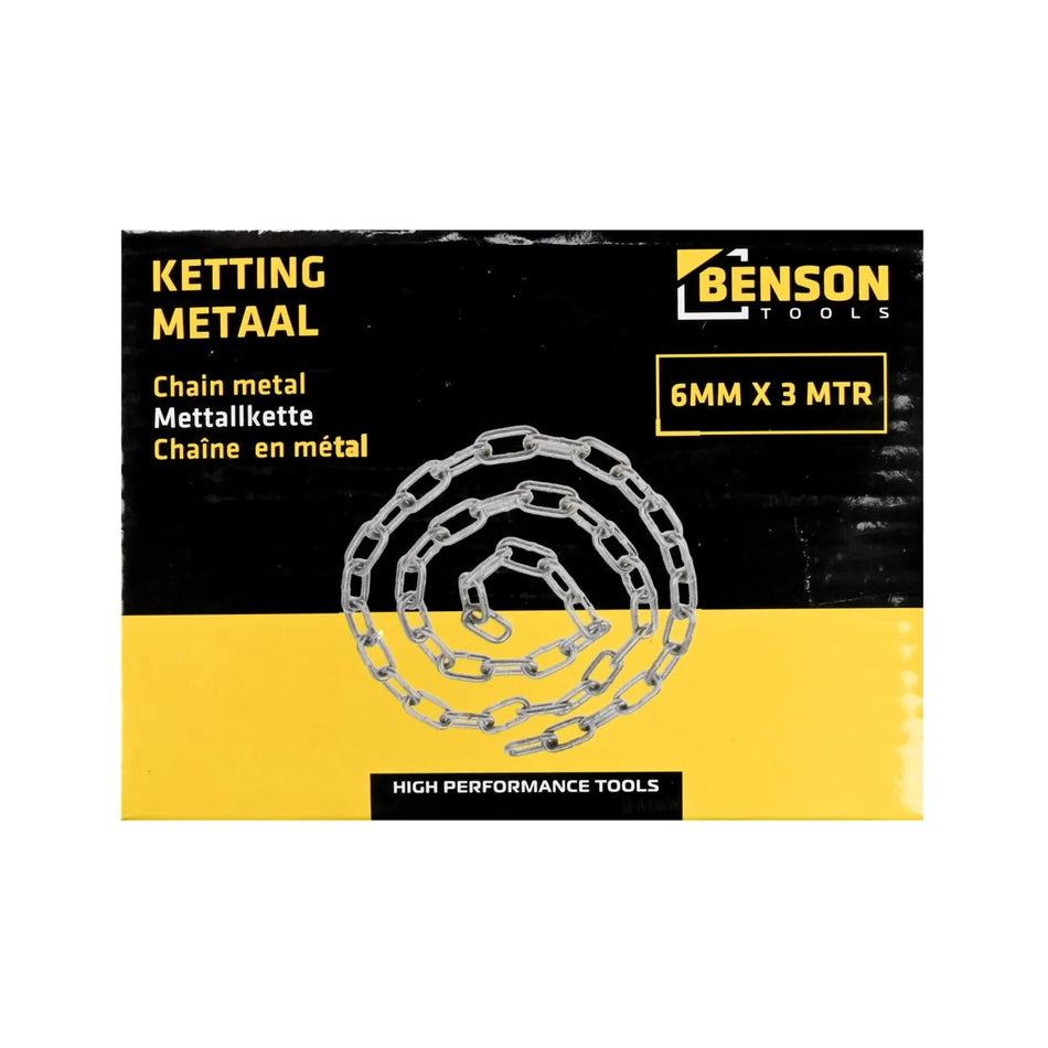 Benson Tools Ketting metaal 6 mm x 3 mtr