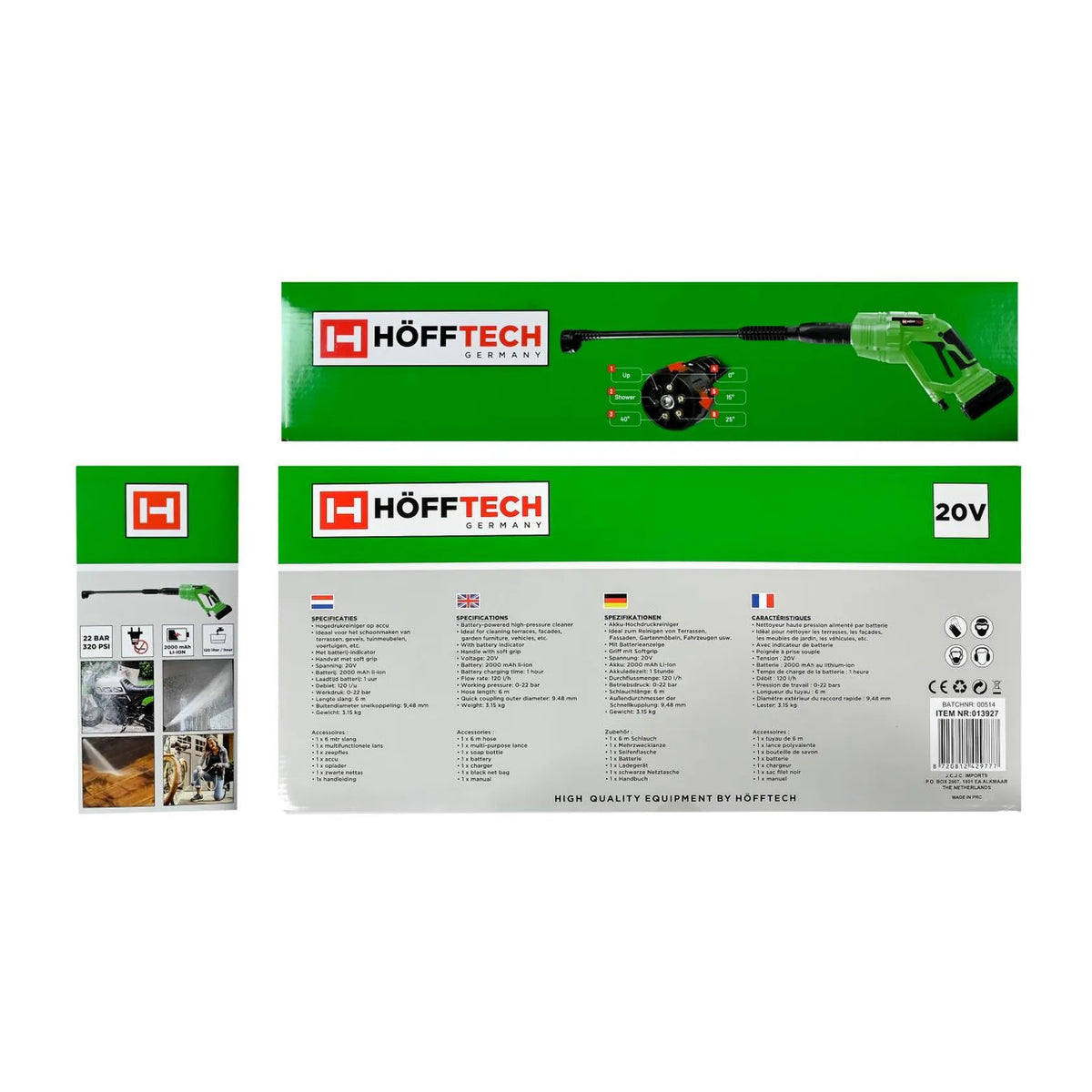 Höfftech Accu hogedrukreiniger 20V 2000 mAh