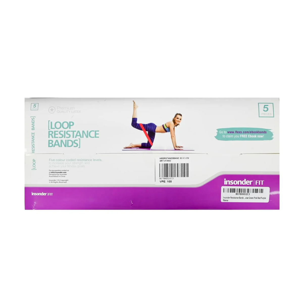 Weerstandsband 30 x 5 cm 5 dlg mix vr