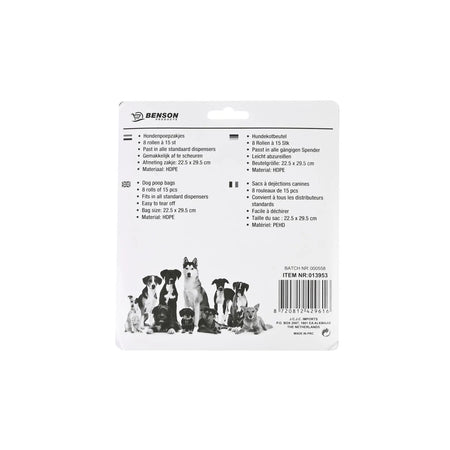 Benson Products Hondenpoepzakjes 8 x 15 dlg kleur