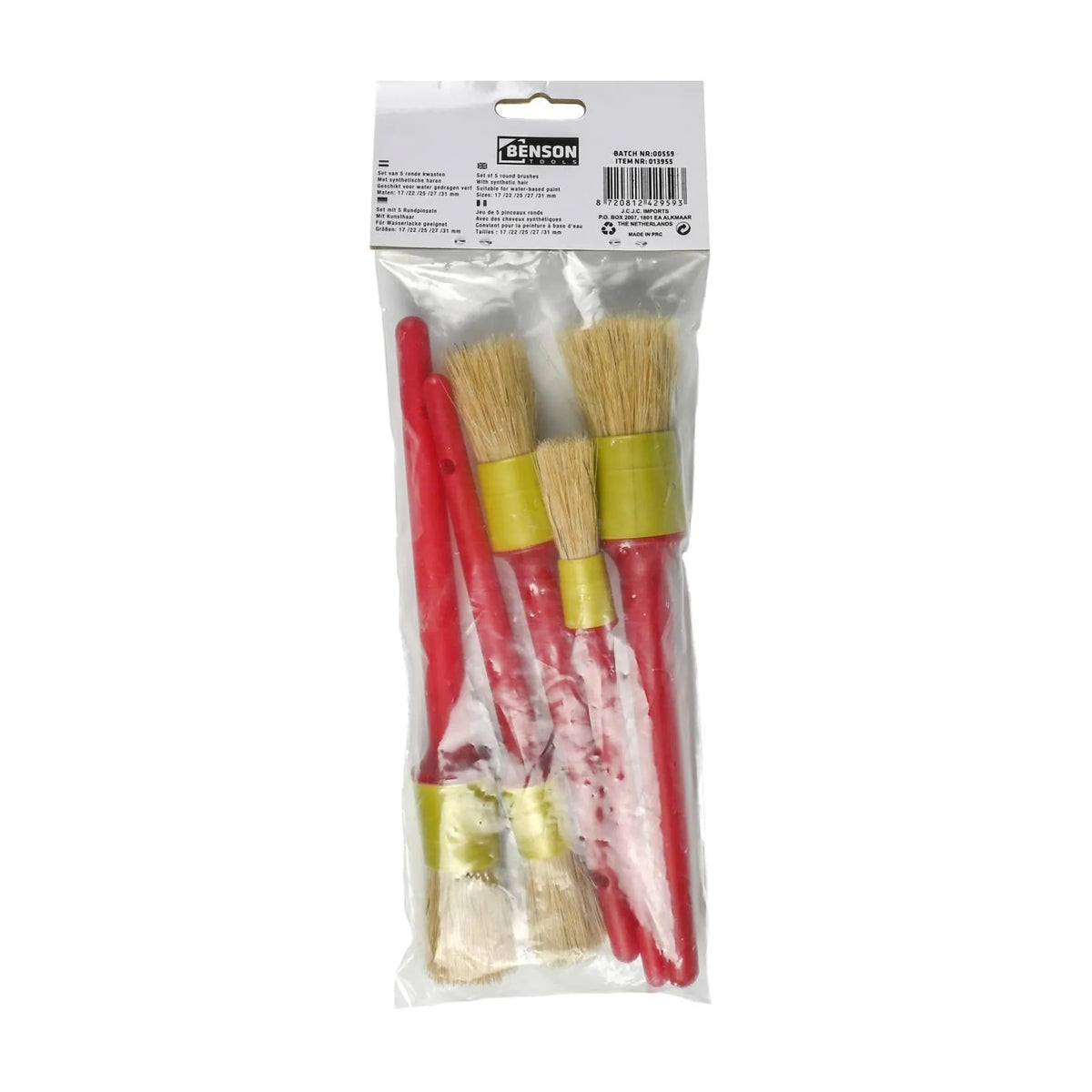 Benson Tools Kwastenset synthetisch 5 dlg rond