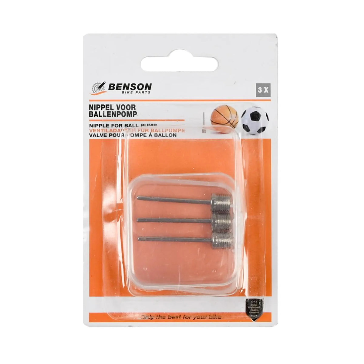 Benson Bike Parts Nippel voor ballenpomp 3 dlg