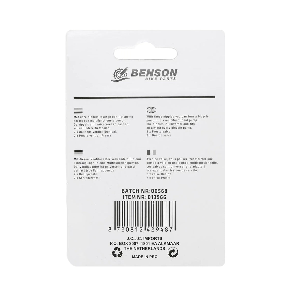 Benson Bike Parts Fiets nippelset 4 dlg