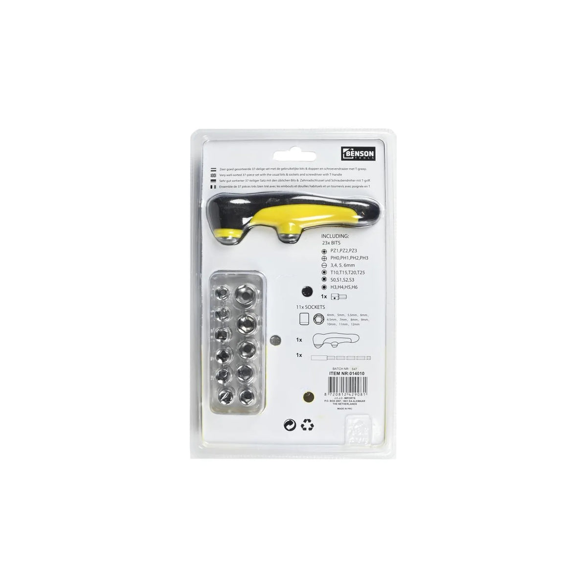 Benson Tools Schroevendraaier set 37 dlg t-greep