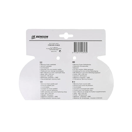 Benson Bike Parts Zadeldek memory foam reflectie