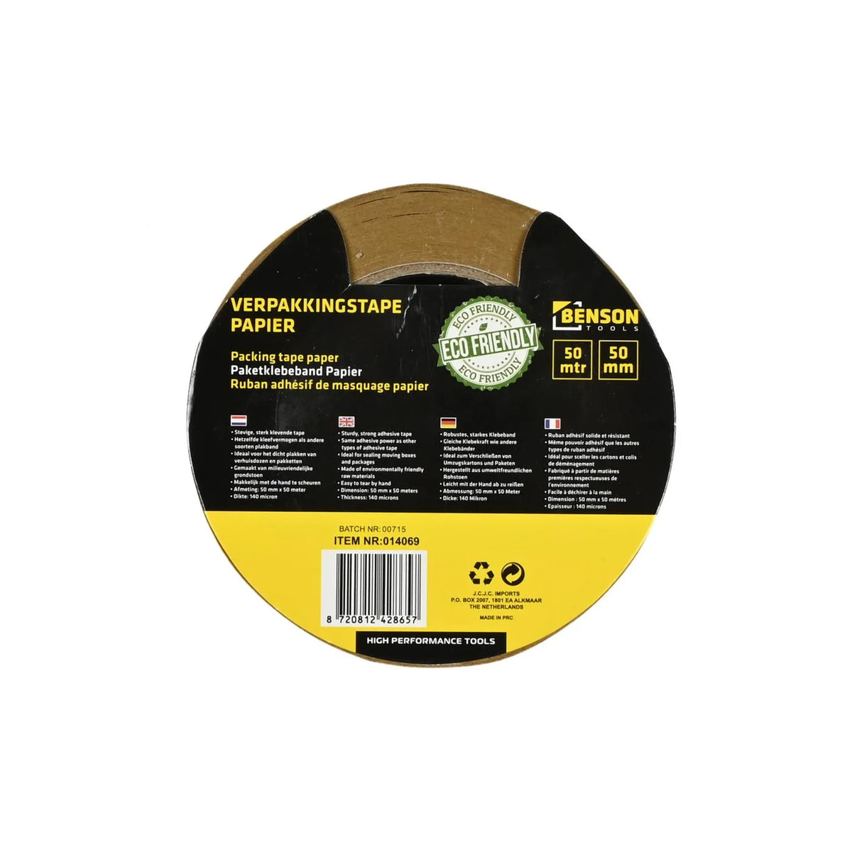 Benson Tools Verpakkingstape papier 50 mtr x 50 mm