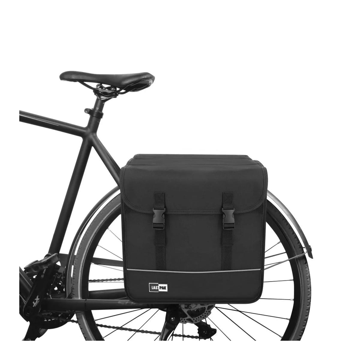 Lastpak Fietstas dubbel 35 ltr canvas zwart