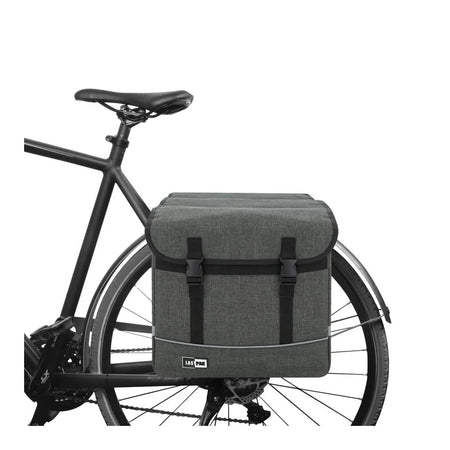 Lastpak Fietstas dubbel 35 ltr canvas grijs