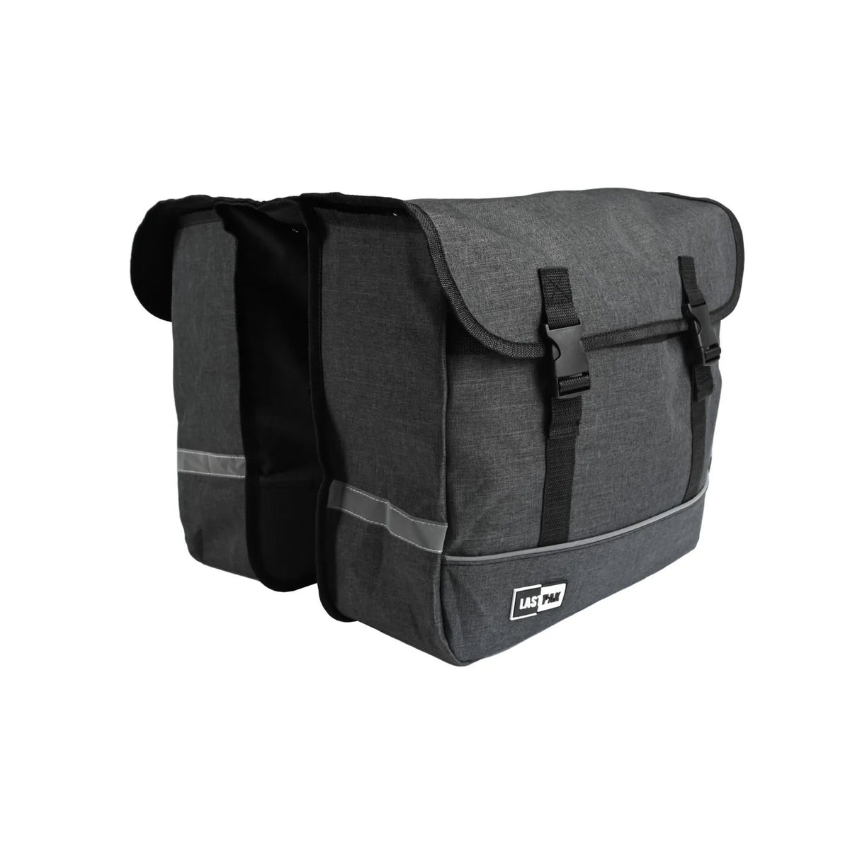 Lastpak Fietstas dubbel 35 ltr canvas grijs