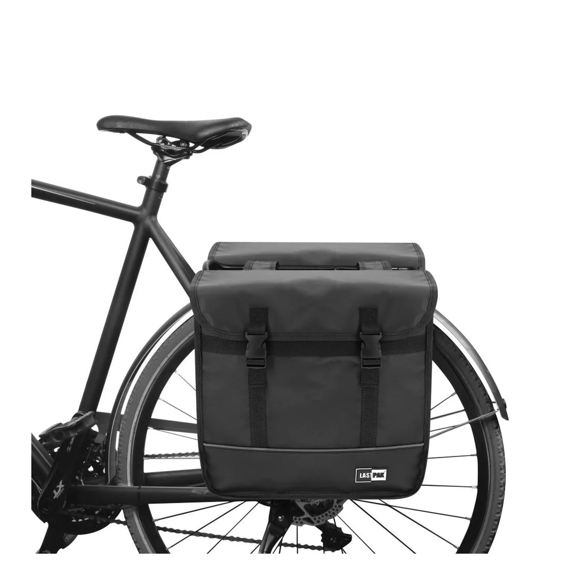 Lastpak Fietstas dubbel 35 ltr bisonyl mat zwart