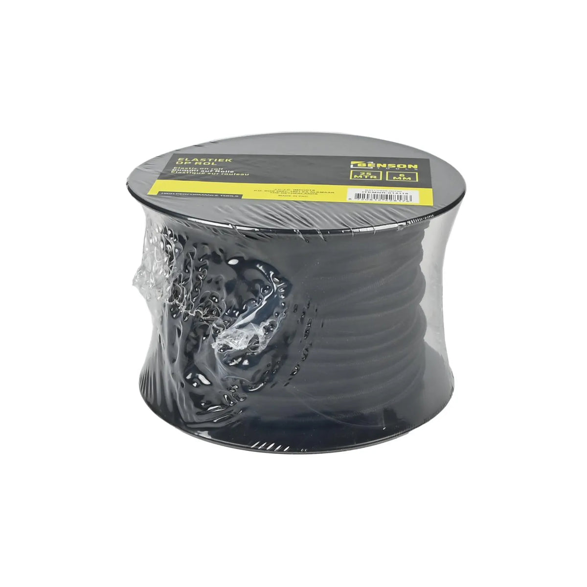 Benson Tools Elastiek op rol 6 mm 25 mtr zwart