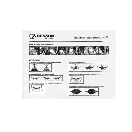 Benson Outdoor Hangmat compleet 200 x 100 cm beige