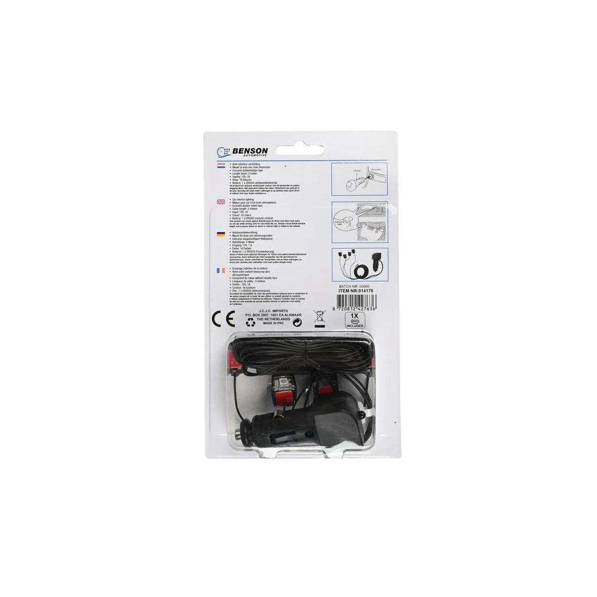 Benson Automotive Auto interieur verlichting 16 kleuren 12V