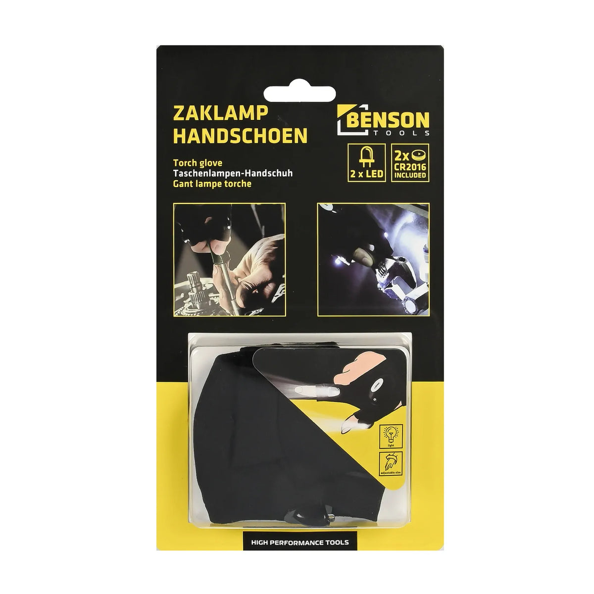 Benson Tools LED zaklamp handschoen