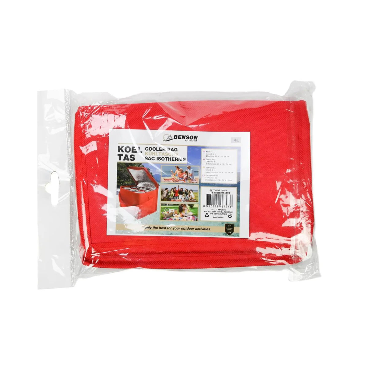 Benson Outdoor Koeltas 4 ltr rood
