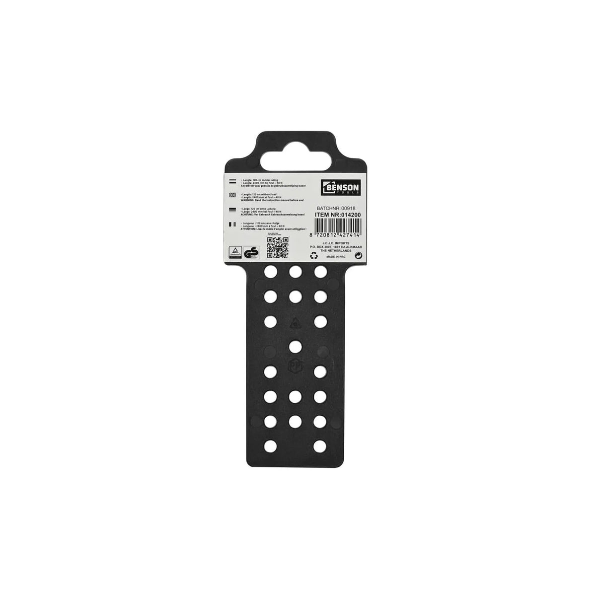 Benson Tools Elastiek plat 120 cm + karabijnhaak