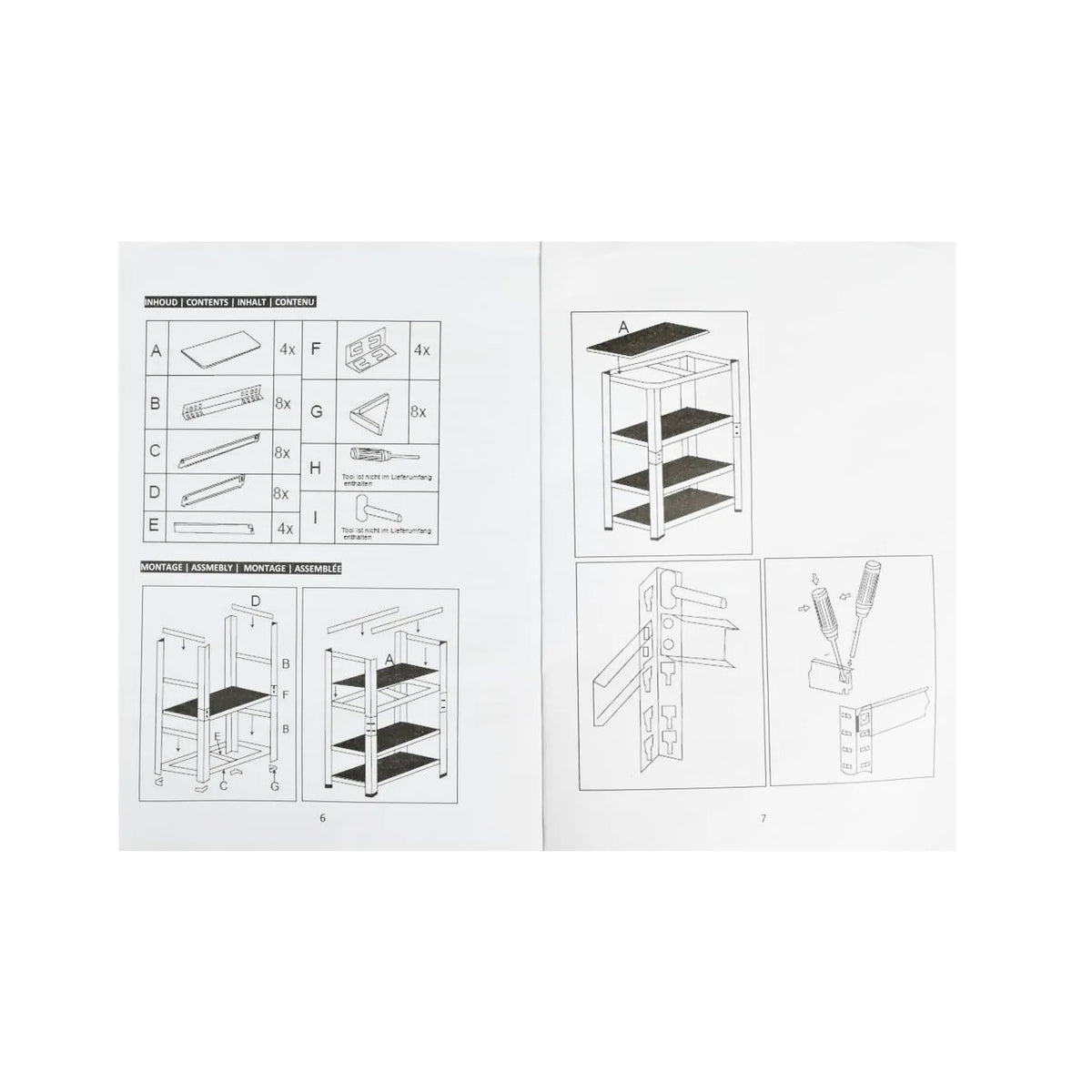 Benson Tools Stelling kast / opbergrek 160 x 80 x 40 cm 80 kg