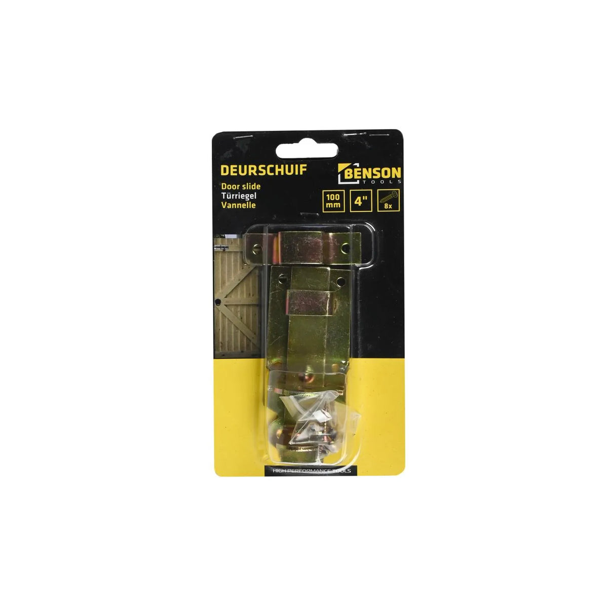 Benson Tools Deurschuif 4" 100 mm recht