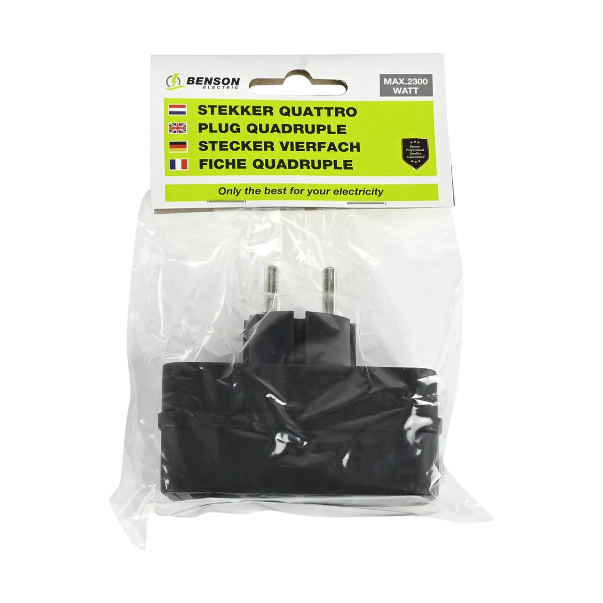 Benson Electric Stekker quattro zwart