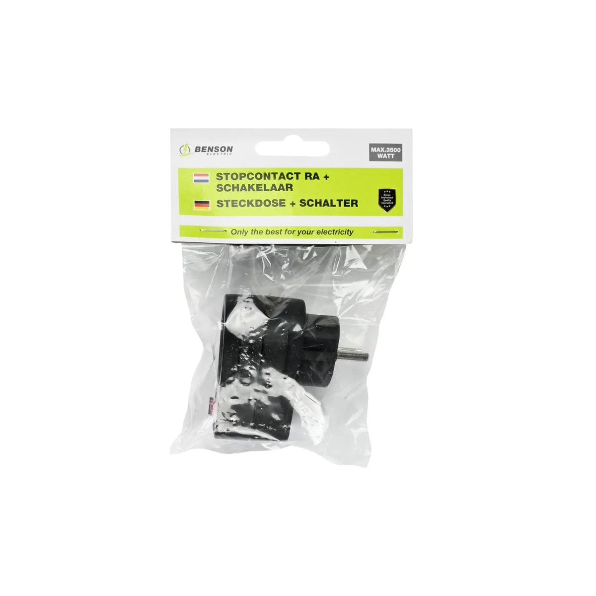 Benson Electric Stopcontact RA + schakelaar zwart