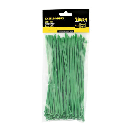 Benson Tools Kabelbinders 3.6 x 200 mm 100 dlg groen