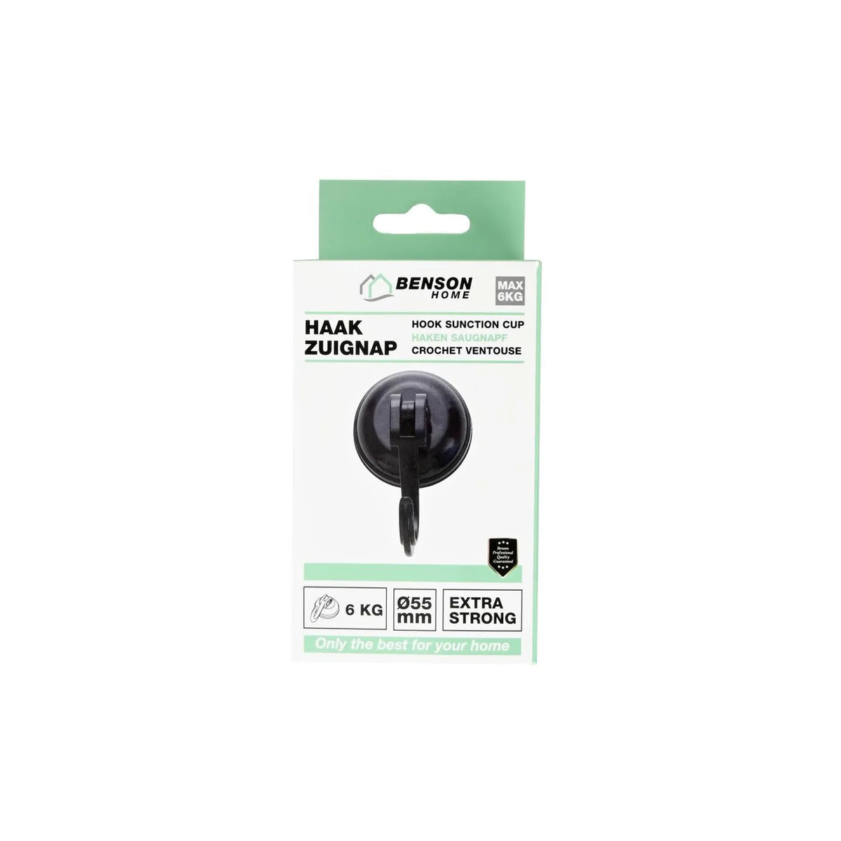 Benson Haak zuignap Ø55 mm 6 kg zwart
