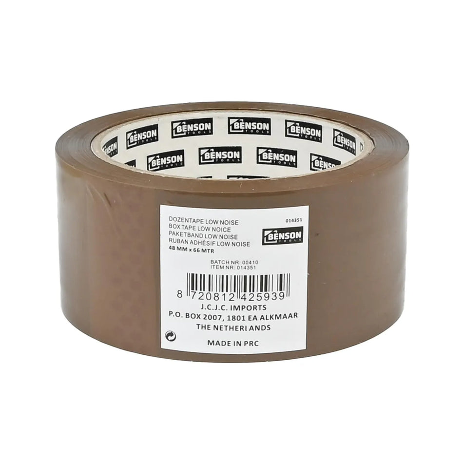 Benson Tools Dozentape bruin low noise 66 mtr x 48 mm