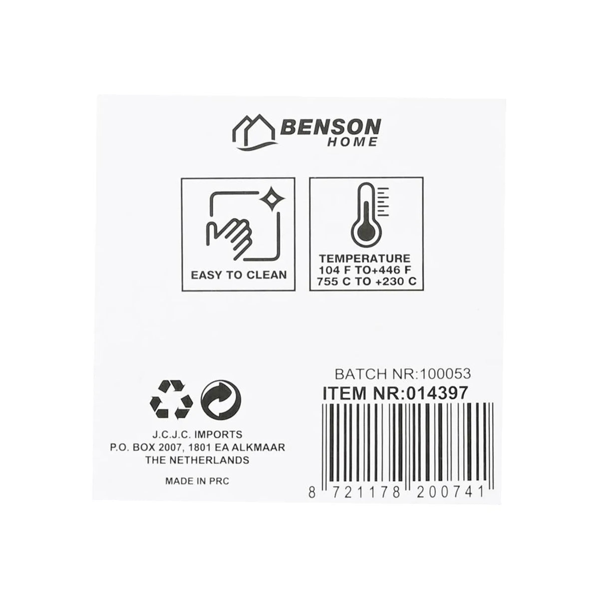 Benson Pannenonderzetter siliconen vierkant 17 x 17 cm