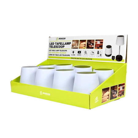 Benson Electric LED tafellamp dimbaar oplaadbaar telescoop display