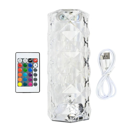 Benson Electric LED Tafellamp oplaadbaar kristal + afstandbediening