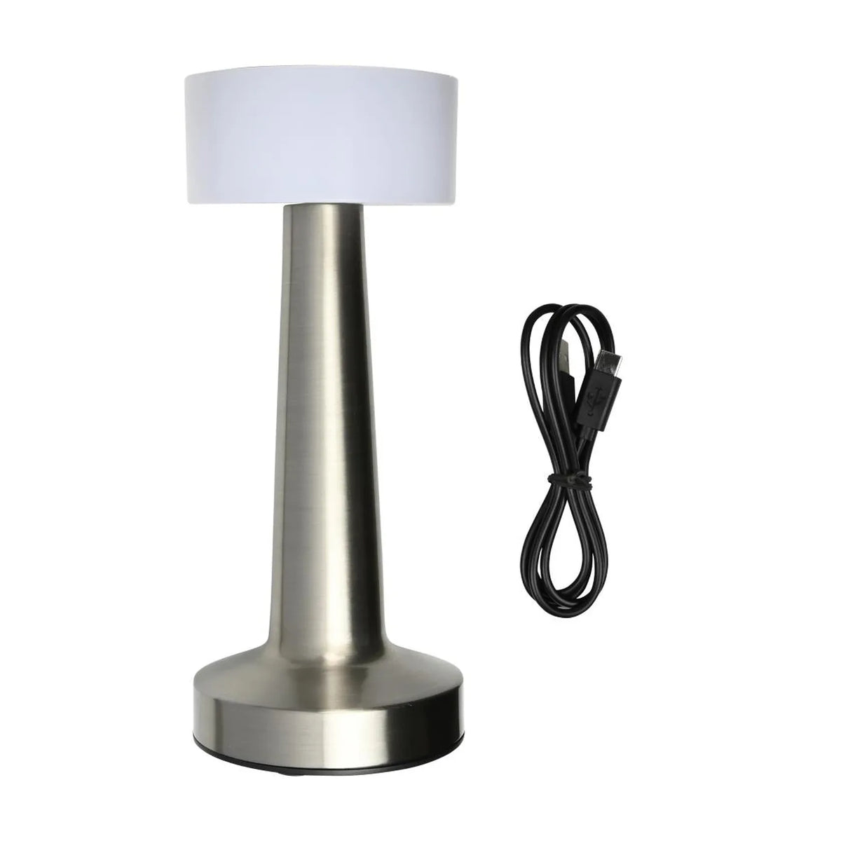 Benson Electric LED tafellamp oplaadbaar dimbaar touch zilver display