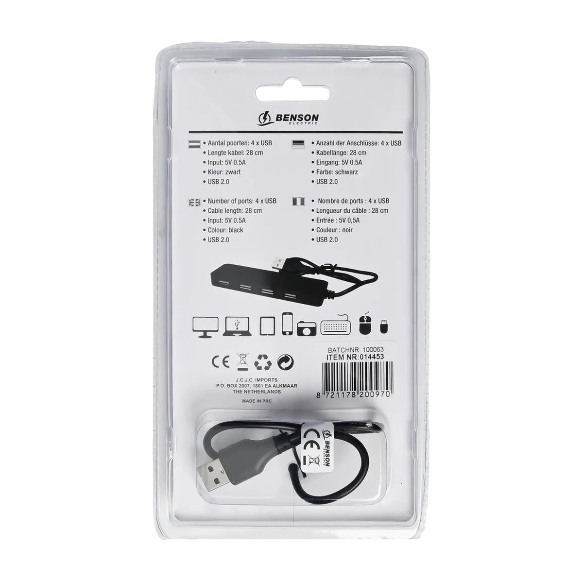 Benson Electric USB-hub 4 poorten