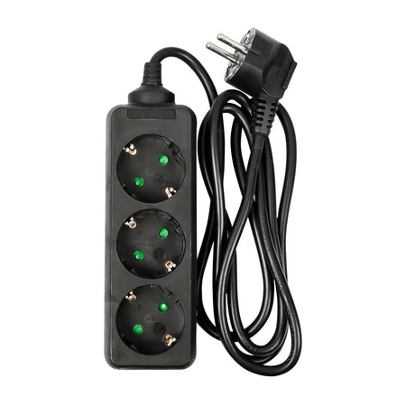 Benson Electric Stekkerdoos 3-voudig + RA + 1.5 mtr zwart