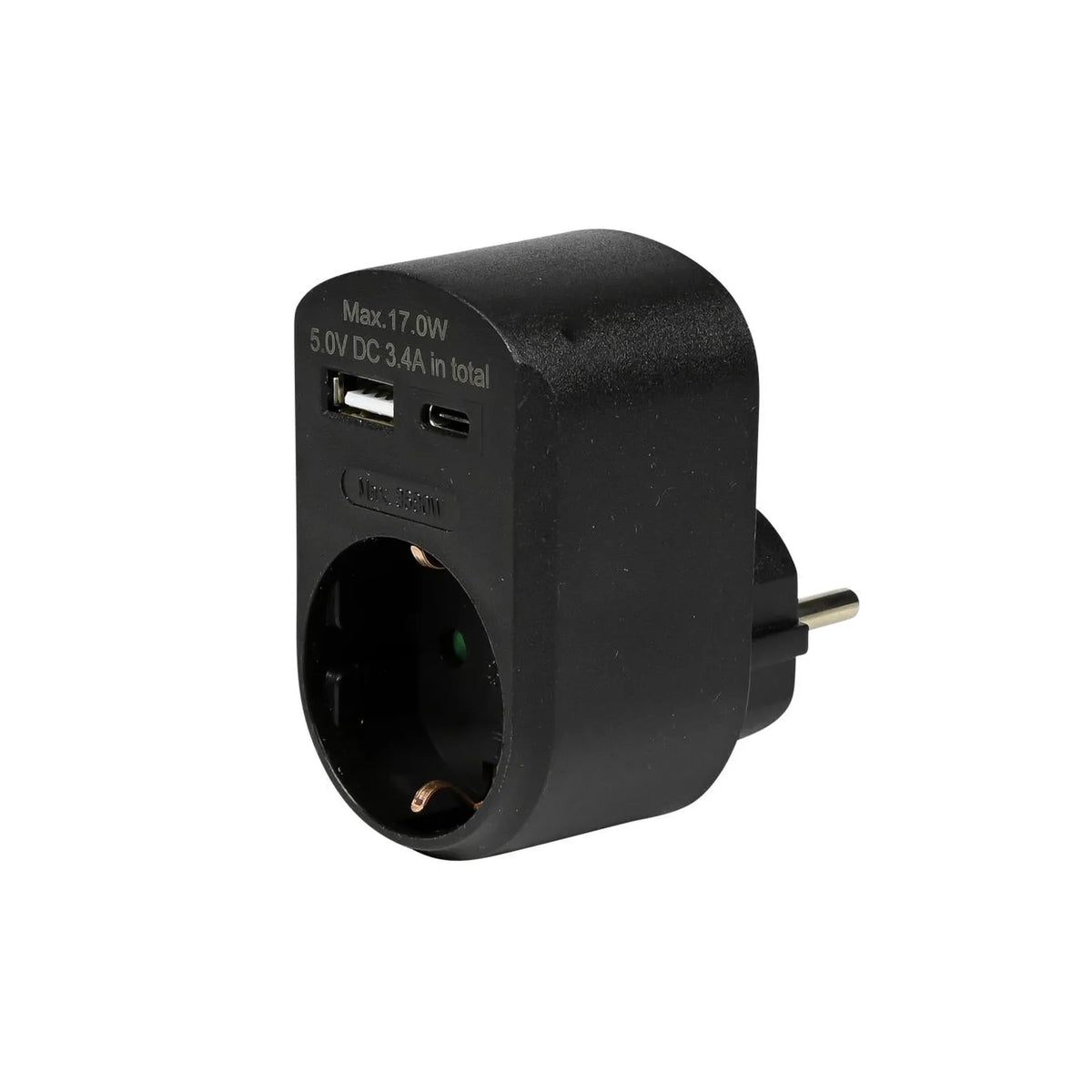 Benson Electric Stopcontact RA met USB-A en USB-C oplader zwart