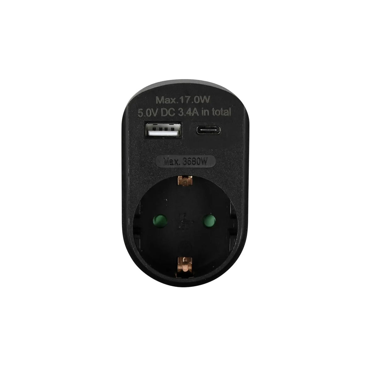 Benson Electric Stopcontact RA met USB-A en USB-C oplader zwart
