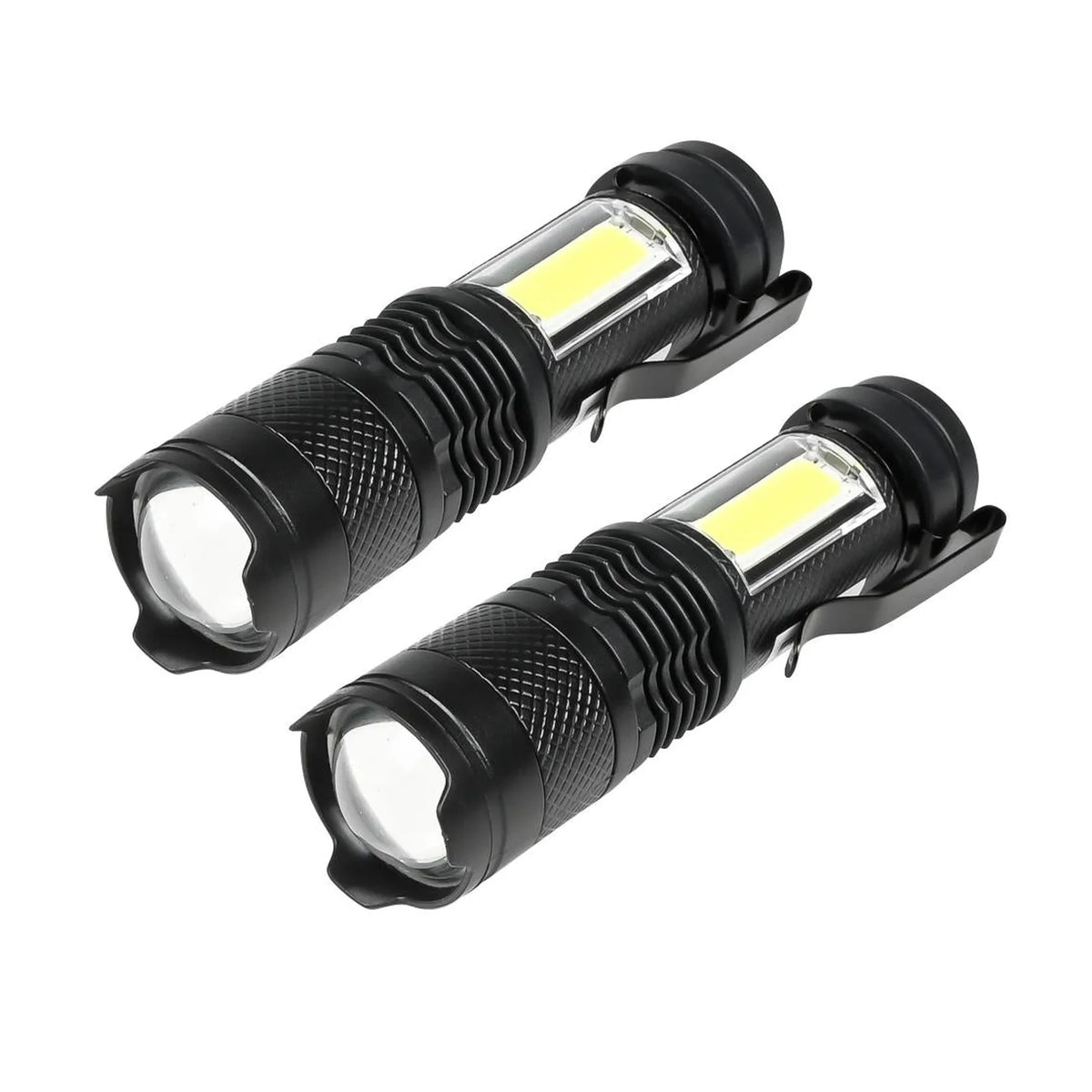 Höfftech Zaklamp COB oplaadbaar 2 dlg