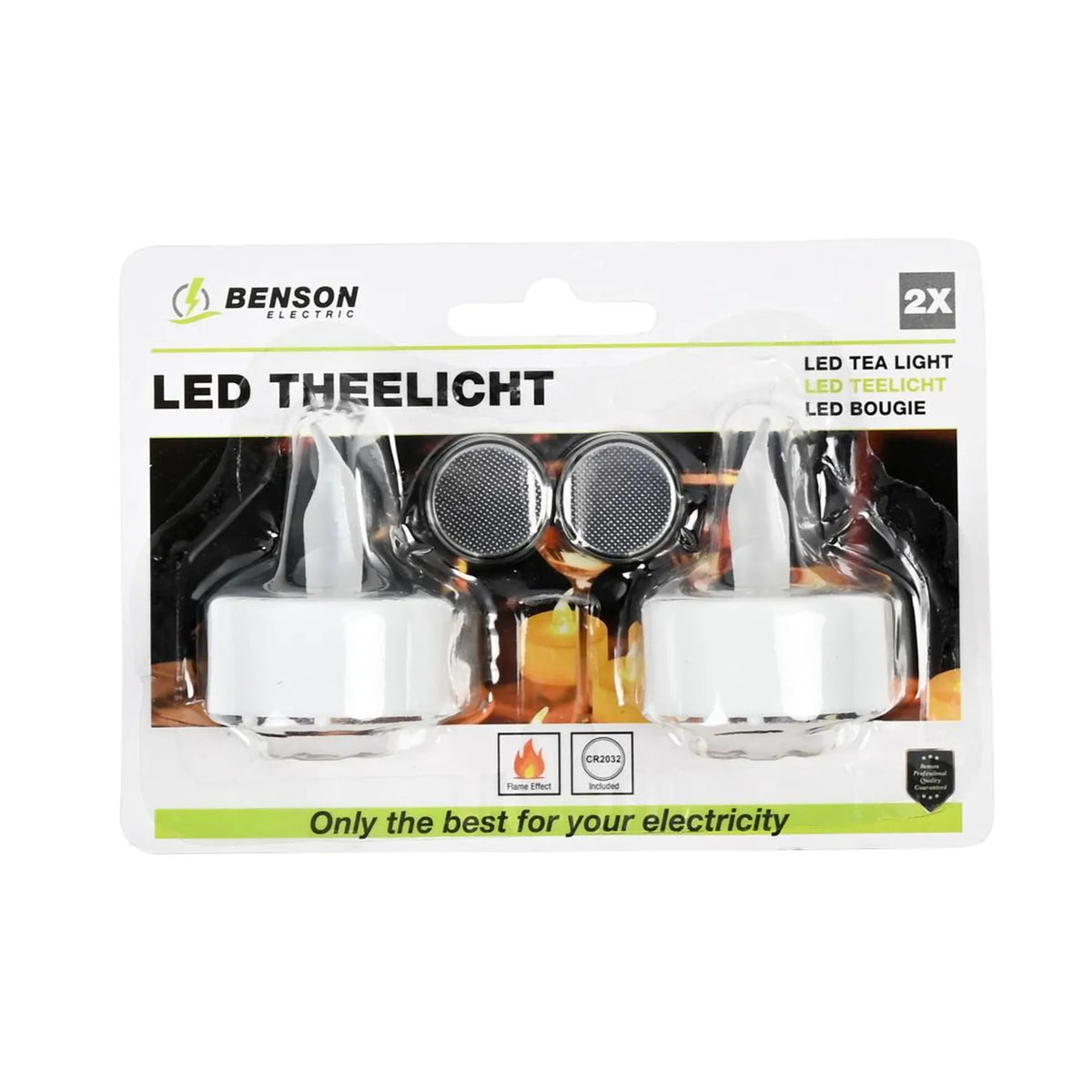 Benson LED theelicht flame effect 2 dlg