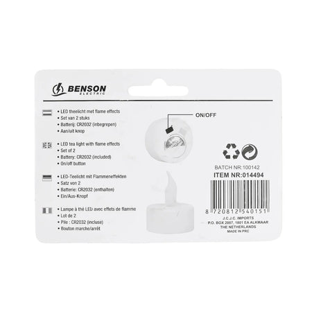 Benson LED theelicht flame effect 2 dlg