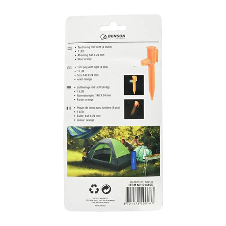 Benson Outdoor Tentharingen met licht 4 dlg