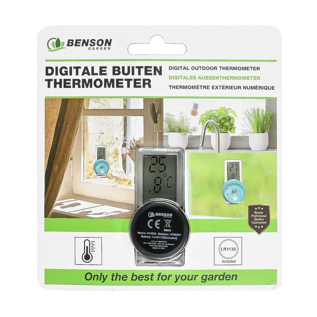 Benson Garden Digitale buiten thermometer met zuignap
