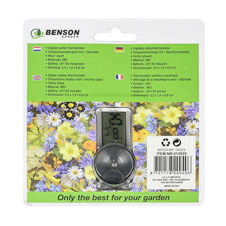 Benson Garden Digitale buiten thermometer met zuignap