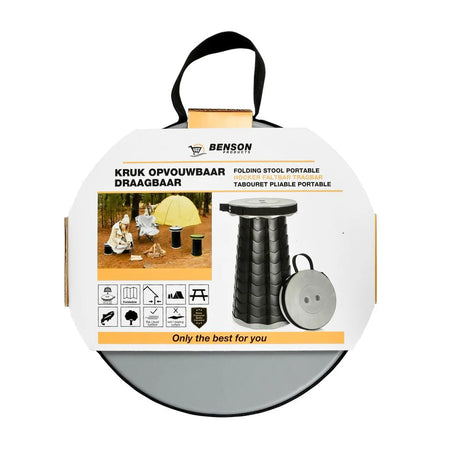 Benson Outdoor Kruk opvouwbaar draagbaar ABS grijs