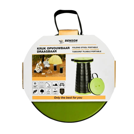 Benson Outdoor Kruk opvouwbaar draagbaar ABS groen