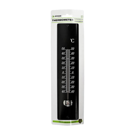 Benson Garden Thermometer metaal zwart 30 cm
