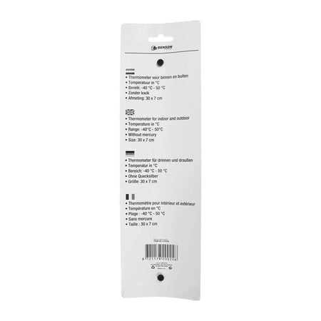 Benson Garden Thermometer metaal zwart 30 cm