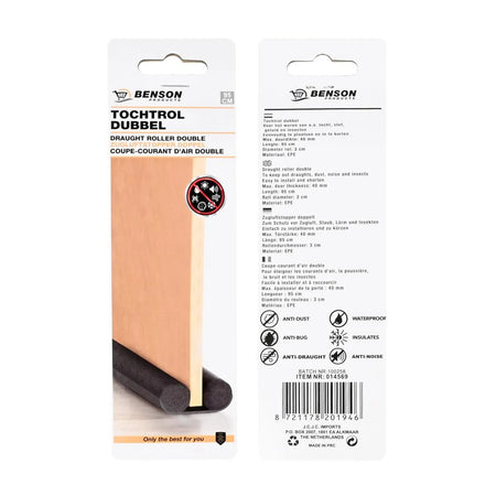 Benson Tochtrol dubbel 95 cm grijs