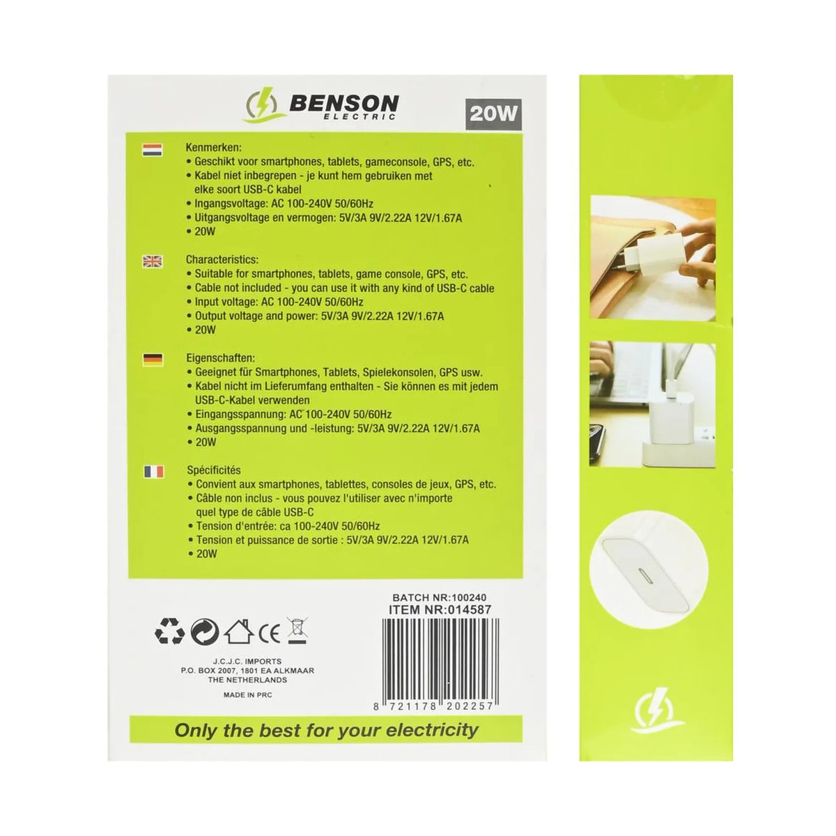 Benson Electric USB-C lader 20W