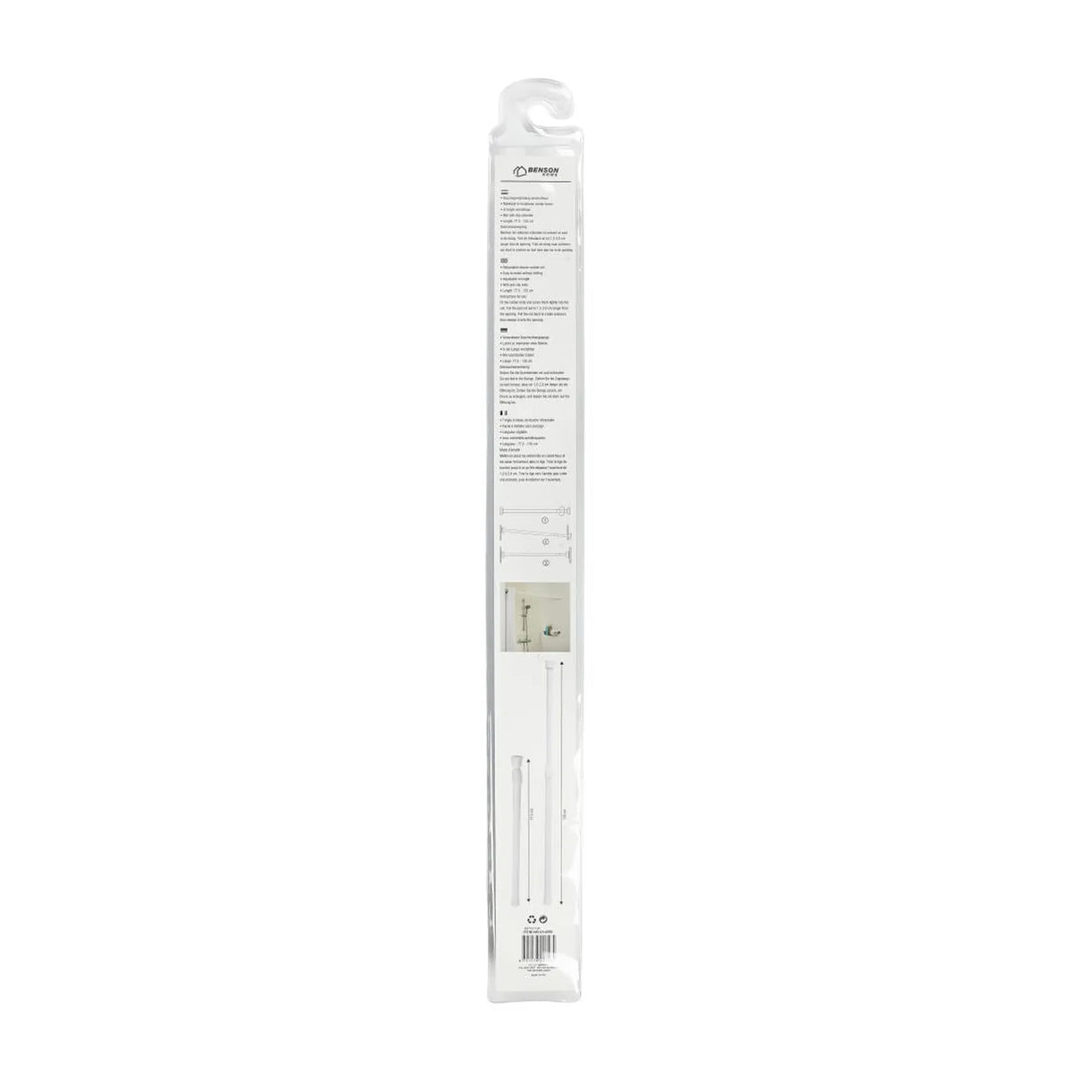 Benson Douchegordijnstang 77,5 - 135 cm wit