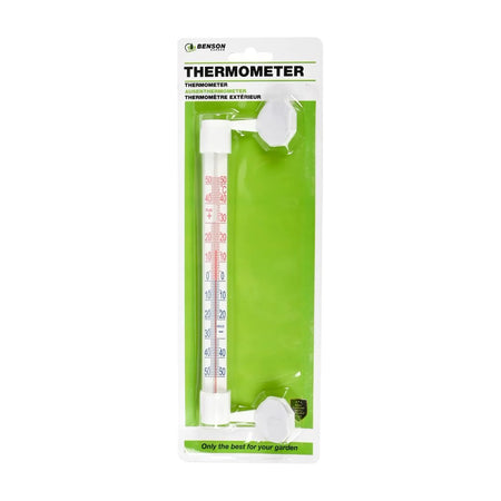 Benson Garden Thermometer met zuignap buiten wit 21 cm